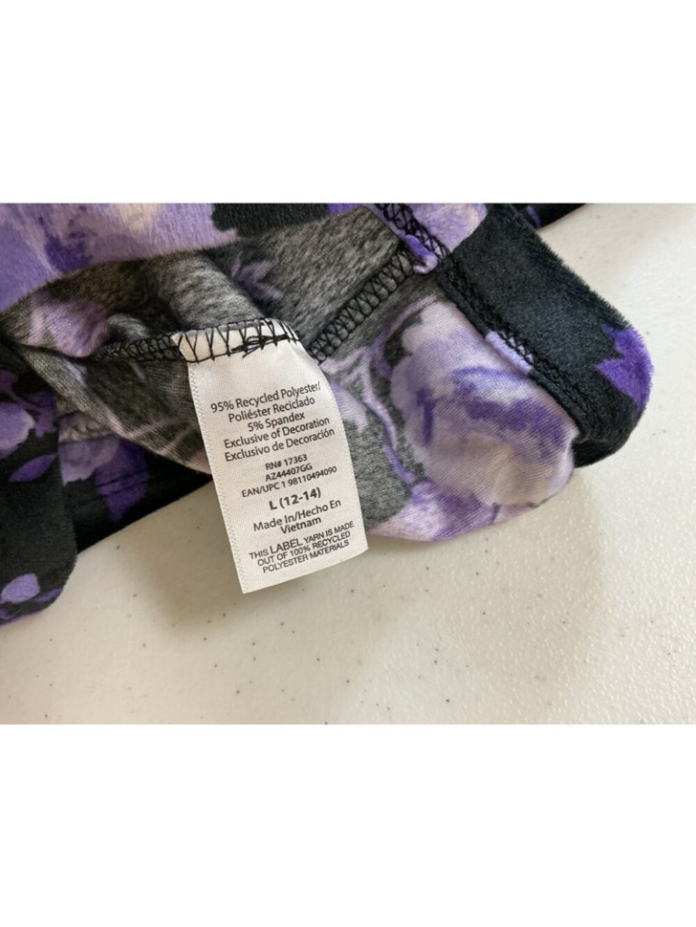Purple Floral Velvet Night Gown Pajamas Womens Large - Picture 7 of 8